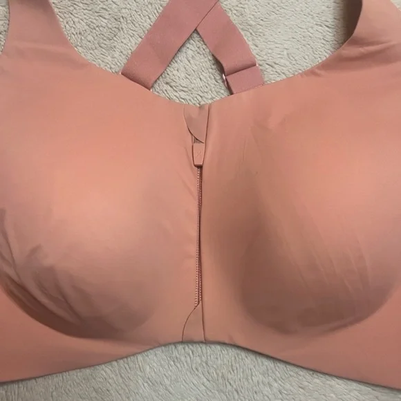 NWOT Knix Catalyst Front Zip Blush Pink Sports Bra sz 8 (40D/DD/DDD/E) - Picture 3 of 8